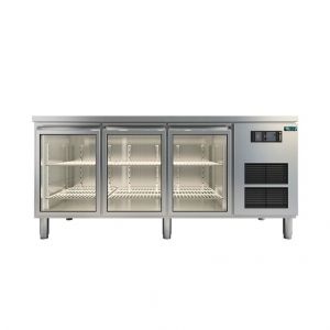 3 DOOR UNDERCOUNTER FRIDGE WITH GLASS